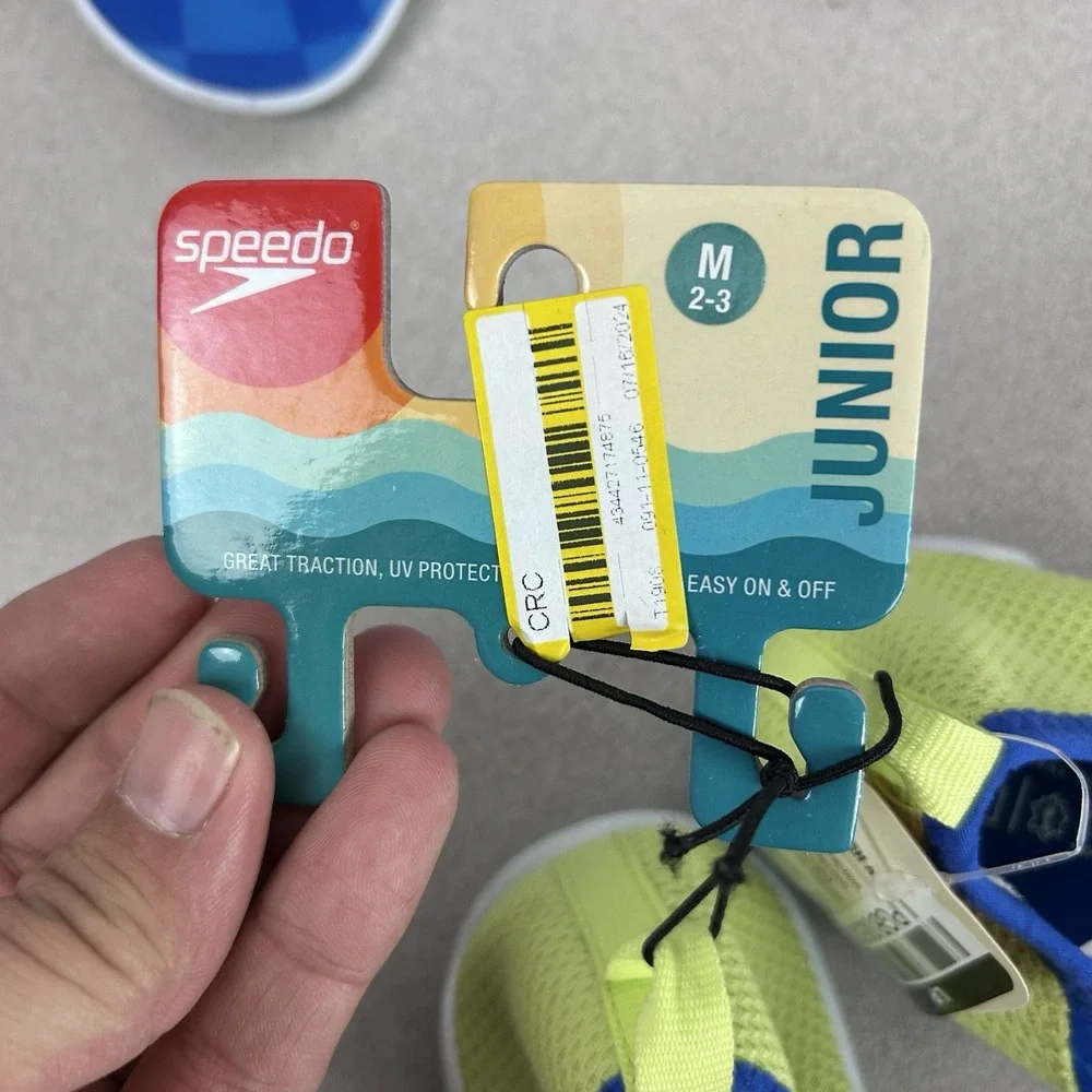 Speedo Splash And Sun Bootie Junior Size Medium M (2-3) Blue/Green Water Shoes‎